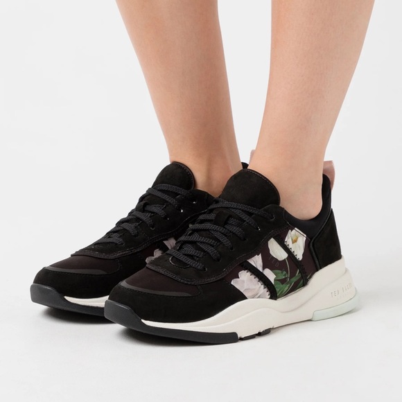 Ted Baker Floral Print Sneaker, Black - Picture 2 of 14